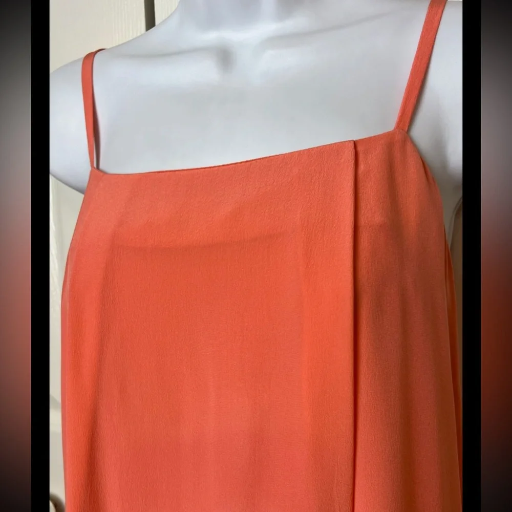KATE SPADE Dress 100% Silk Maxi Orange Shift Sleeveless Wedding Strappy